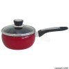 Red Saucepan With Glass Lid 16cm