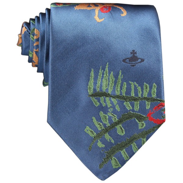 Blue Leaf Cravatta Tie by