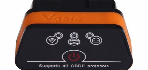 Vktech Mini Black ELM327 OBD2 OBDII Wifi Car Auto Diagnostic Interface Scanner (Black and Blue)