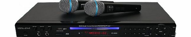 Vocal-Star VS-800 HDMI Multi Format Karaoke Machine with 2 Microphones and 600 Songs