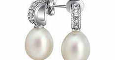 Crystal and freshwater pearl drop earrings