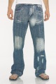mens bleached loose-fit jeans
