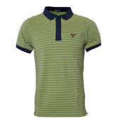 Navy and Apple Green Stripe Polo Shirt