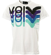 White T-Shirt with Coloured Logo