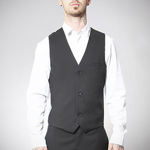 Daper Stone Suit Vest Waistcoat - Black
