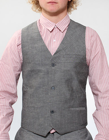 Daper Stone Vest Waistcoat - Charcoal