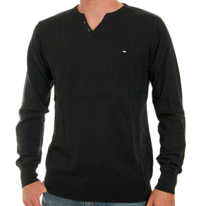 Double Time Pullover Henley jumper - Black