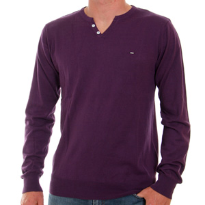 Double Time Pullover Henley jumper - Plum