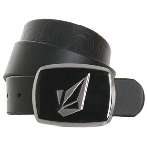 Half Stone Leather belt - Black