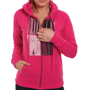 Volcom Ladies Blocky Locky Zip hoody - Pink