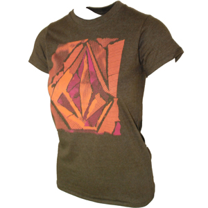 Ladies Volcom Pixel Stone T-Shirt. Chocolate