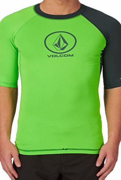 Volcom Mens Volcom Colorblock Short Sleeve Rash Vest -