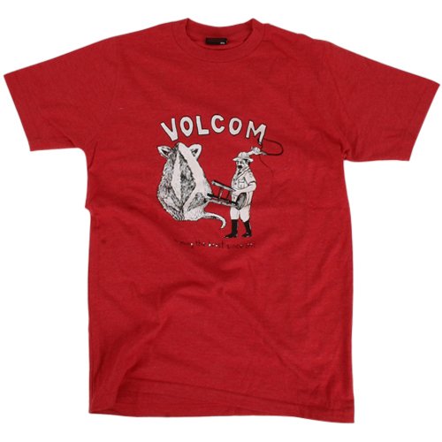 Mens Volcom Taming The Beast Tee Heather Red