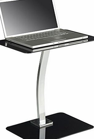 VonHaus - Black Glass Square Laptop Stand / Laptop Table / TV Table