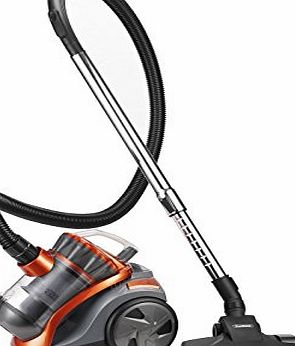 1200W 2L Orange/Grey Bag Less Vacuum with 5m Cord and 1.5m Tube Length, HEPA Filtration + Accessories