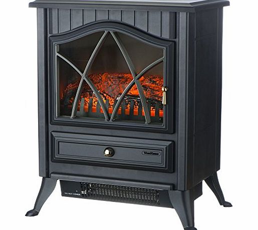 VonHaus 1850W Portable Electric Stove Heater Fire Place / Fireplace - Log Burning Flame Effect