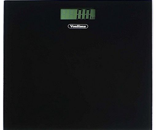VonHaus Electronic Bathroom Scale with a Slim Sleek Design in Black with LCD Display 150kg/330lb