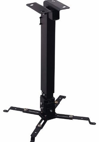 Universal Projector Ceiling Mount, Adjustable Height up to 650mm, swivels 30 and tilts 15 Degrees