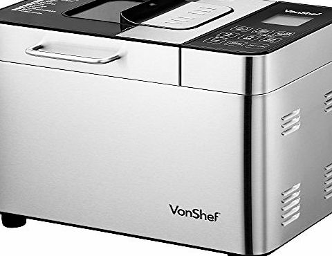 VonShef Premium Breadmaker Stainless Steel Multi-Functional 17 Modes and Delay Function   *FREE* Hamlyn 200 Bread Recipes Book