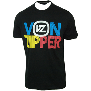 Mens Vonzipper Neon T-Shirt. Black