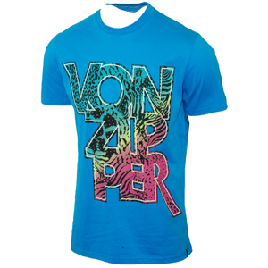 Mens Vonzipper Safari T-Shirt. Acid Blue