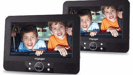 Voyager 7 inch Twin Screen In Car Portable DVD Player with Easy Fit Mount