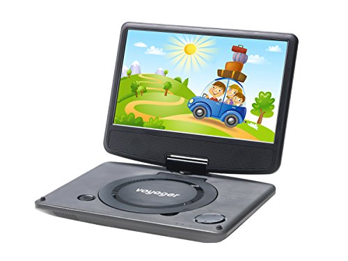 Voyager VYCDVD7-BLK 7 inch Swivel Screen Portable DVD Player with Internal Battery - Black