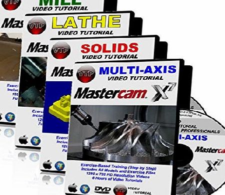 VTPROS.NET Mastercam X1-X7 Mill, Lathe, Solids, amp; Multi-axis Video Tutorial Training Bundle in HD
