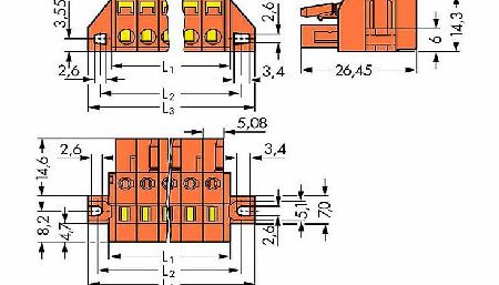 Wago 231-307/031-000 Female Panel Fixing Flanges