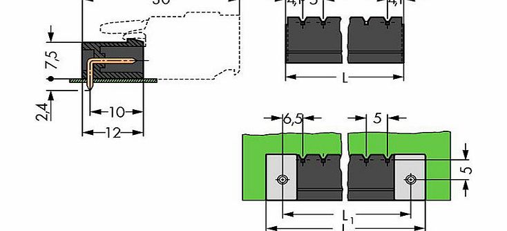 Wago 231-438/001-000/105-604 Male Solder Pins 8P