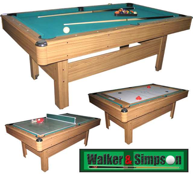 7ft Pool Table Multi Game Games Master 3 in 1