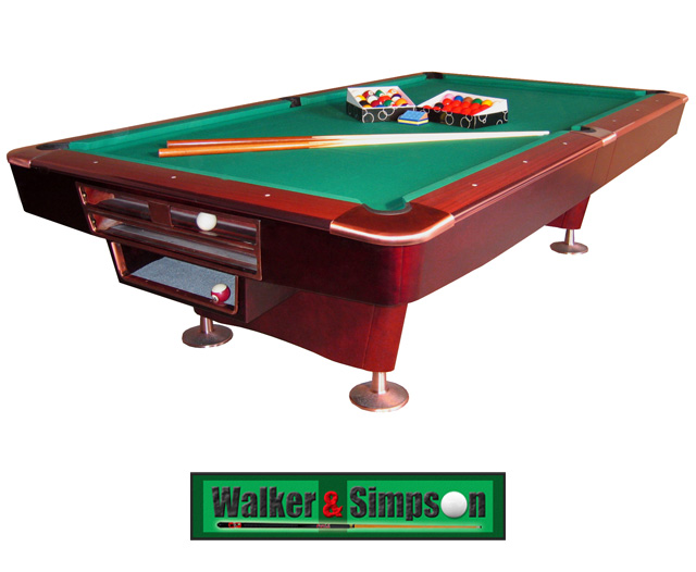 Walker and Simpson 8ft Americana Pool Table in Mahogany   accessories