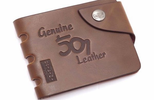 Wallets King Eking New Quality Mens Fashion Vintage Leather Coffee Button Closure Bifold Wallet with Multiple Card Slots and I.D. Window Card Holder