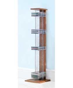 Walnut and Chrome CD Tower
