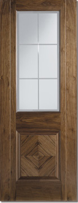 WALNUT DOOR VALENCIA GLAZED PRE FINISHED 78x27