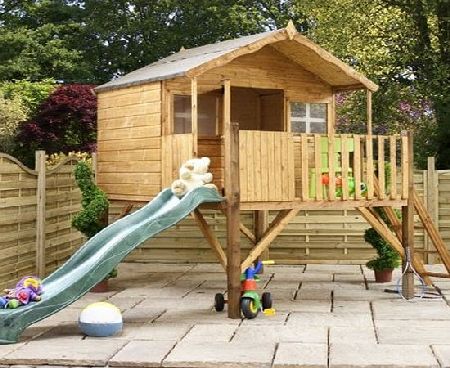 Waltons 14ft x 7ft Wooden Poppy Honeysuckle Tower Playhouse   Slide - Brand New 14x7 Wood Cottage Playhouses