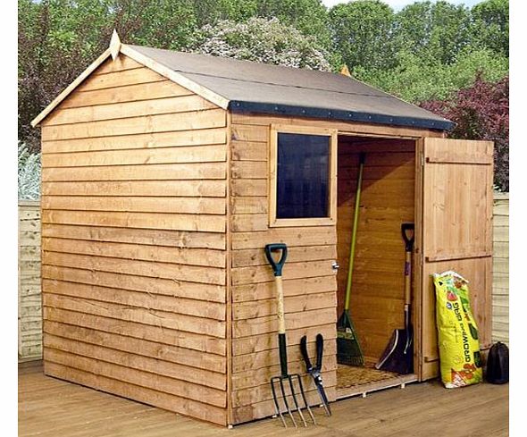 8ft x 6ft Reverse Overlap Apex Wooden Storage Shed - Brand New 8x6 Wood Sheds