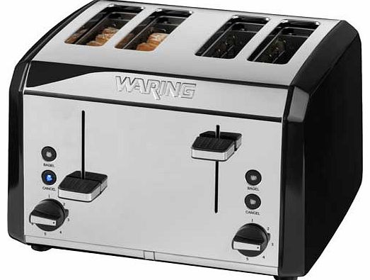 Waring 4 Slice Stainless Steel Toaster - Black
