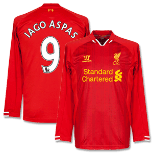 Liverpool Home L/S Shirt 2013 2014 + Aspas 9