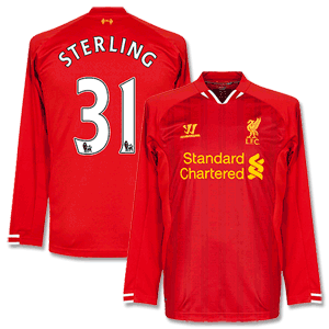 Liverpool Home L/S Shirt 2013 2014 + Sterling 31