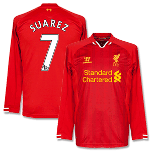 Liverpool Home L/S Shirt 2013 2014 + Suarez 7