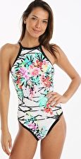 Watercult, 1295[^]276503 Diving Tropics High Neck One Piece - White