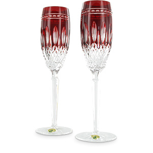 waterford Crystal Clarendon Ruby Flutes