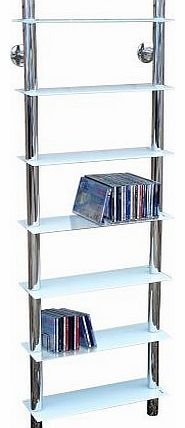 MATRIX - Wall Mounted Glass CD / Media / Storage Shelves - White