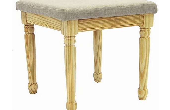 WATSONS STRAND - Solid Wood Dressing Table Stool - Pine / Grey