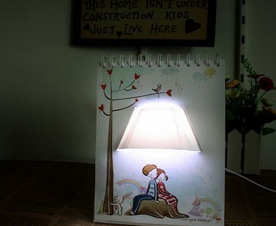 DIY Page Turner Lamp Flip Desk Lamp Calendar LED Light - Novelty USB LED Nightlight- Birthday Gift (Lovers)
