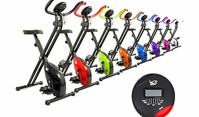 We R Sports Folding Magnetic Exercise Bike X-Bike Fitness Cardio Workout Weight Loss Machine - Orange