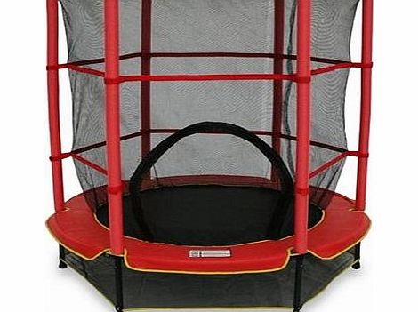 We R Sports Kids Junior Trampolines With Safety Net Enclosure Surround 55 Inch My First Trampoline Toddler Trampoline (Red)
