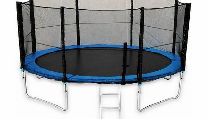 We R Sports Trampoline with Safety Enclosure Net Ladder and Rain Cover - Black, 14 Ft