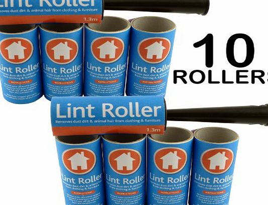 We Search You Save Brand New - 2 x LINT ROLLERS   10 STICKY REPLACEMENT HEADS - Easy to Use Lint Roller - Pet Hair amp; Fluff Remover - Simply Removes the Dust / Dirt amp; Animal Hairs from Clothing amp; Furniture